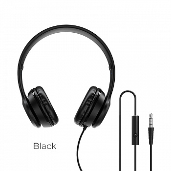 Проводные наушники BOROFONE BO5 Star sound, Jack 3.5mm, 1.2 м, Черный, контроллер с микрофоном