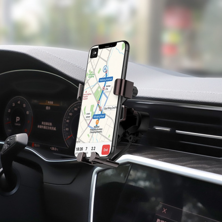 Автомобильный держатель HOCO S25 Guide, 4.6"- 5", черный, на воздуховод