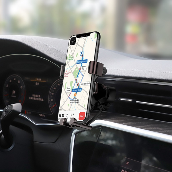 Автомобильный держатель HOCO S25 Guide, 4.6"- 5", черный, на воздуховод