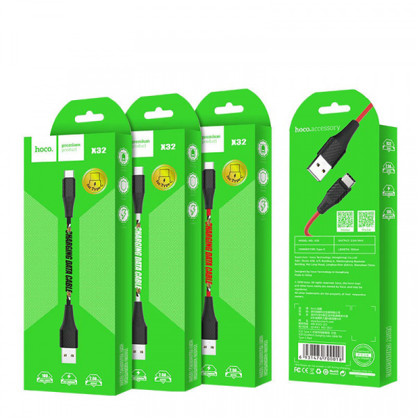 Кабель Hoco X32, USB - USB Type-C, 1 м, черный