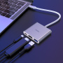 Переходник HOCO HB14 Easy, Type-C - 3xUSB3.0+ HDMI+PD, серебристый