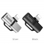 Переходник Hoco LS20, Apple Lightning, серебристый