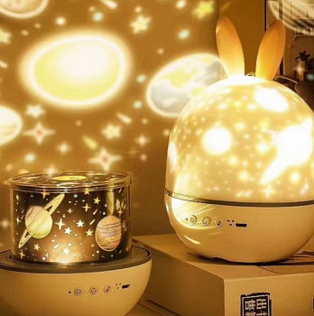 Вращающийся ночник проектор Star Light  с ушками Звёздное небо