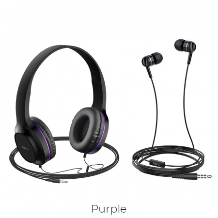 Беспроводные наушники HOCO W24 Bluetooth, фиолетовый