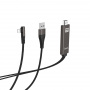 Переходник HOCO UA14, Разветвитель, Lightning - USB/HDMI, 1А, 2 м, черный, Full HD 1080P