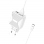 Зарядное устройство BOROFONE BA45A Max Type-C, 2.4A, белый, кабель BX19 Huiyi