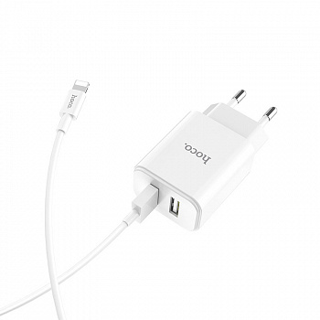Комплект зарядки Lightning Hoco C62A Victoria, 2 USB