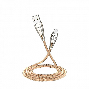 Кабель Hoco U56 Metal USB - micro USB, 1.2 м золотой