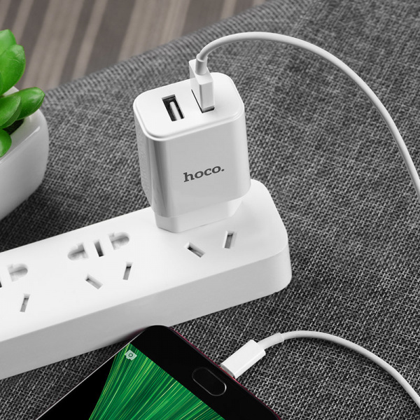 Комплект зарядки Micro USB Hoco C62А, 2 USB, 2.1А