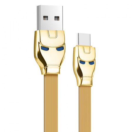 Кабель Hoco U14 Steel man, USB - USB Type-C, 1.2 м, золотой