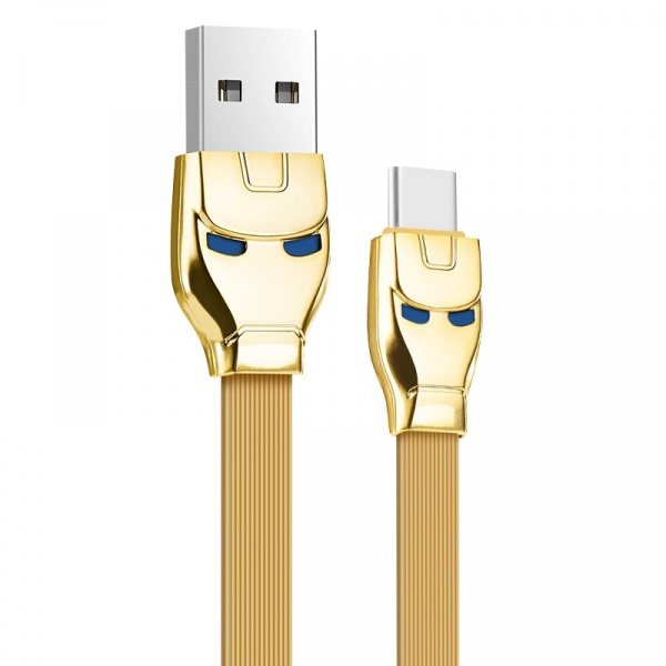 Кабель Hoco U14 Steel man, USB - USB Type-C, 1.2 м, золотой
