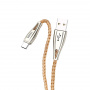 Кабель hoco U56 Metal, USB - USB Type-C, 1.2 м, золотой