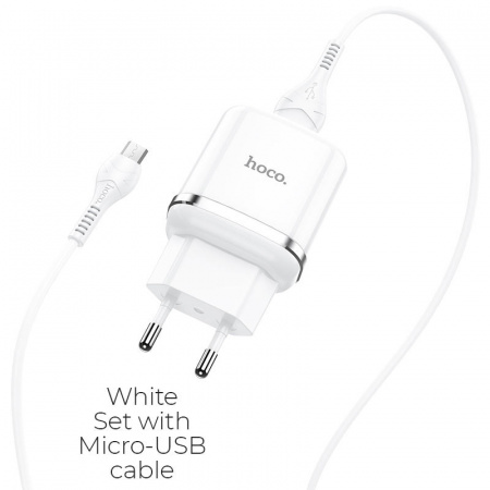 Зарядное устройство HOCO N3 Special, 3A, белый, кабель micro USB