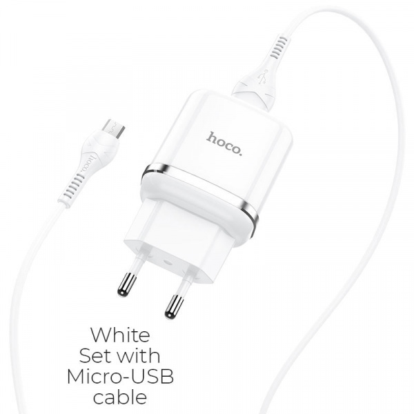 Зарядное устройство HOCO N3 Special, 3A, белый, кабель micro USB