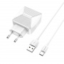 Зарядное устройство BOROFONE BA45A Max Type-C, 2.4A, белый, кабель BX19 Huiyi