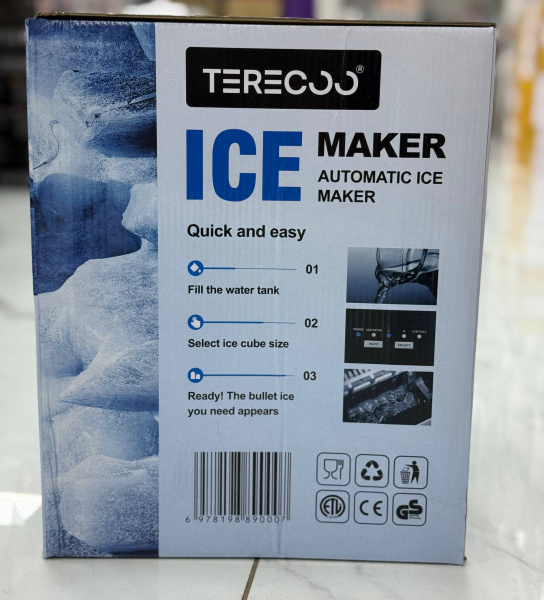 Автоматический ледогенератор TERECOO с резервуаром на 1.4 л