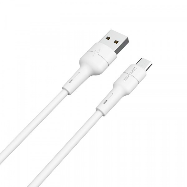 Кабель Borofone BX30 Silicone USB - micro USB, 1 м белый