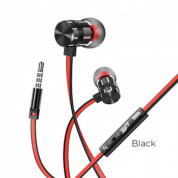 Проводные наушники BOROFONE BM48 Acoustic, Jack 3.5mm, 1.2 м, Черный, контроллер с микрофоном