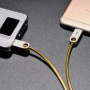 Кабель Hoco U8 Zinc alloy, lightning, 1 м, золотой