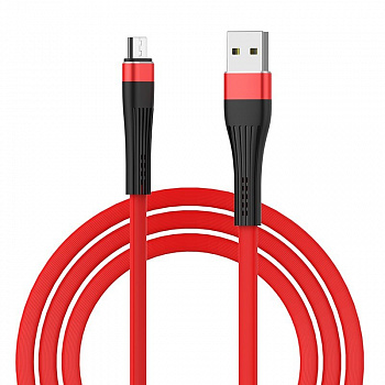 Кабель Borofone BU4 Small waistline USB - micro USB, 1.2 м красный