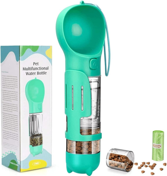 Многофункциональная дорожная поилка для животных Pet Multifunctional Water Bottle