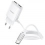 Зарядное устройство HOCO C82A Real, 2.4A, белый, кабель Type-C
