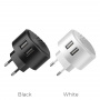 Сетевое зарядное устройство Hoco C67A, 2 USB, 2.4А, черный