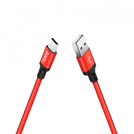 Кабель Hoco X14, USB - USB Type-C, 1 м, красно-белый