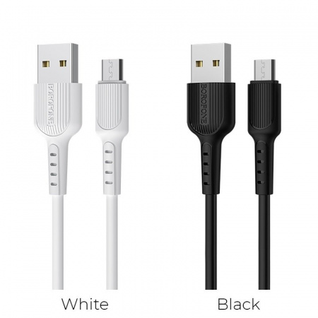 Кабель Borofone BX16 USB - micro USB, 1 м черный