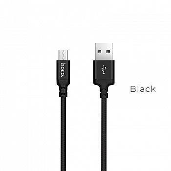Кабель Hoco X14 USB - micro USB, 2 м черный