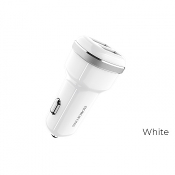 Автомобильное зарядное устройство BOROFONE BZ13 Extreme 2*USB, 2.4A, белый