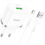 Зарядное устройство HOCO N3 Special, 3A, белый, кабель micro USB