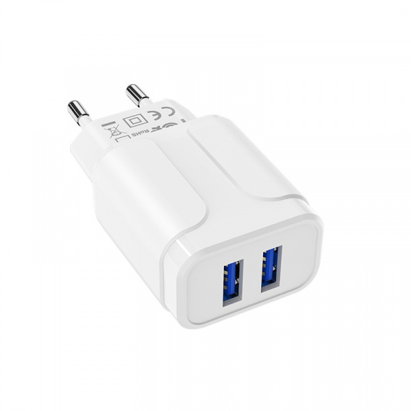Зарядное устройство BOROFONE BA37A Speedy 2*USB, 2.4A, белый
