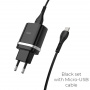 Зарядное устройство HOCO C12Q Smart, 3A, черный, 18W, кабель micro USB, QC3.0 / QC2.0