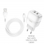 Зарядное устройство HOCO C77A Highway, 2.4A, белый, кабель micro USB