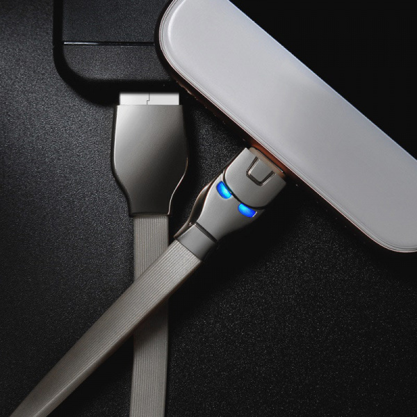 Кабель Hoco U14 Steel man, USB - USB Type-C, 1.2 м, серый