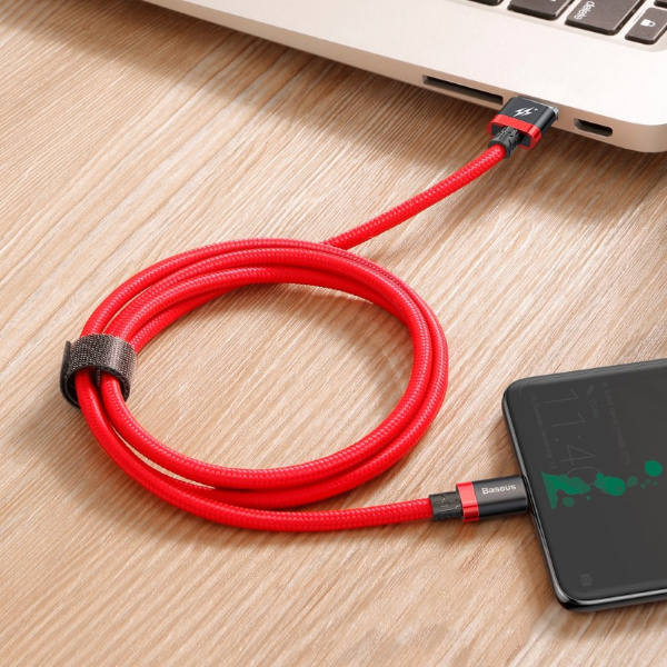 Кабель Baseus CATZH-B09 QC 3.0, USB - USB Type-C, 2 м, quick charge 3.0, красный