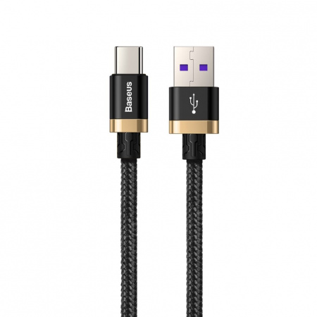 Кабель Baseus CATZH-AV1, USB - USB Type-C, 1 м, черно-золотой