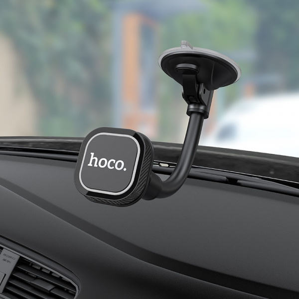 Автомобильный держатель HOCO CA55 Astute, магнитный, черный+серый, на присоске