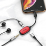 Переходник Baseus 3-в-1 L51 CALL51-S2, Apple Lightning - mini jack 3.5 mm, красный