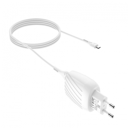 Зарядное устройство HOCO C78A Max energy, 2.4A, белый, кабель micro USB