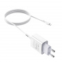 Зарядное устройство HOCO C81A Asombroso single, 2.1A, белый, кабель Lightning