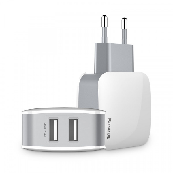 Сетевое зарядное устройство Baseus ZCL2B-B02, 2 USB, 2.4А