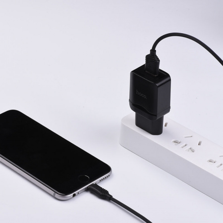 Комплект зарядки Micro USB Hoco C22A, 1 USB, 2.4А, черный