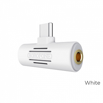 Переходник BOROFONE BV8 Type-C 2-in-1, Type-C - Jack 3.5/Type-C, 1.5А, белый