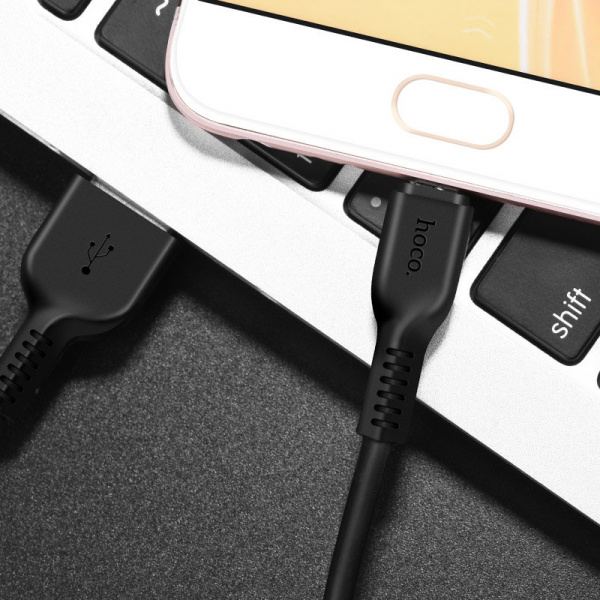 Кабель Hoco X13 USB - micro USB, 1 м черный