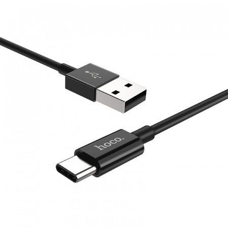 Кабель Hoco X23 Skilled, USB - USB Type-C, 1 м, черный