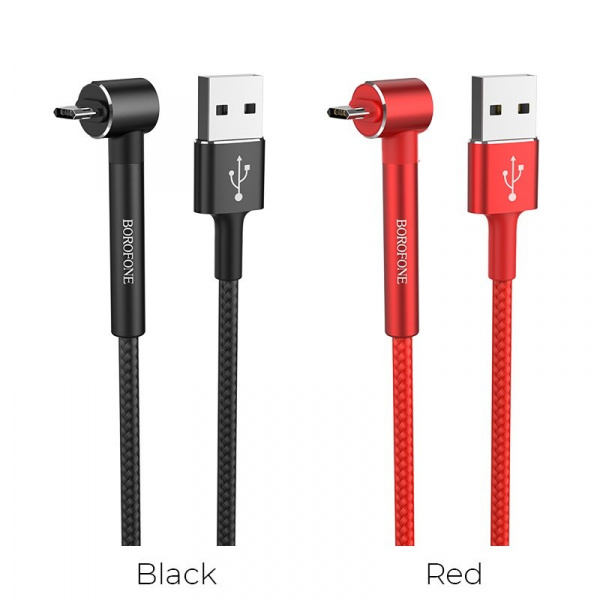 Кабель Borofone BU6 Bracket USB - micro USB, 1.2 м черный