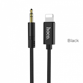 Аудио-кабель HOCO UPA13 Lightning - Jack 3.5, 1 м, черный
