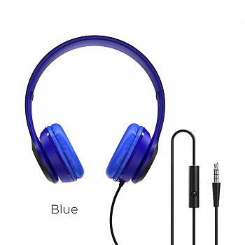 Проводные наушники BOROFONE BO5 Star sound, Jack 3.5mm, 1.2 м, синий, контроллер с микрофоном